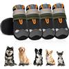 AMFUN 4 scarpe cani impermeabili regolabili riflettenti antiscivolo zampa 5,5/5,6 cm