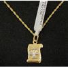 SR Pendente E Catena Oro 18K 750 Mls. Oroscopo Pergamena 15,5 Mm. Bilancia