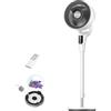 DREO Ventilatore a Piantana Silenzioso per Camera da Letto [Aggiornato], Flusso d'Aria 27m, 20dB, Oscillazione 90°, Motore DC, 8 Velocità, 3 Modalità, Altezza 96-106cm, Timer 8H, Inclinazione 105°