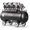 VEVOR Compressore d'Aria 100 L, 3 kW (4HP), Compressore d'Aria Senza Olio, Portata 198 L/min, Pressione Max 8 Bar, Portatile con Ruote e Serbatoio, per Verniciatura, Officina e Gonfiaggio Pneumatici