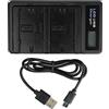 vhbw Caricatore Micro-USB + USB-C per Sony Alpha ILCE-7M3 ILCE-7M3K 8,4V duale