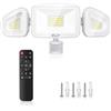 FARETTO LED ESTERNO SENSORE MOVIMENTO 42W 3600LM 3 TESTE LUCE GIARDINO APPLIQUE