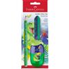 FABER-CASTELL - Set Da Scrittura Dino Con Matita, Temperino E Gomma