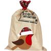 Trimming Shop Sacco Babbo Natale Gigante 70x50cm Tela di Iuta Regalo Bambini Borsa Calze