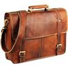 Parry Leather World Borsa Messenger Vintage Uomo Parry Leather World Vera Pelle Laptop 4 in