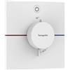 hansgrohe ShowerSelect Comfort E - Miscelatore termostatico incasso, Rubinetto termostatico con blocco di sicurezza (SafetyStop) a 40° C, Termostato quadrato, 1 utenza, bianco opaco
