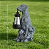 Statua per cane per solare in resina per giardino esterno cemento per