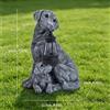 Statua per cane per solare in resina per giardino esterno cemento per