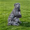 Statua per cane per solare in resina per giardino esterno cemento per