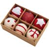 Set Addobbi di Natale Lana Feltro Fiocco di Neve Palline Decorazioni Ross