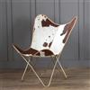 PARRYS LEATHER WORLD Sedia Poltrona Farfalla In Pelle Marrone Vintage