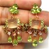 PNG Orecchini In Argento Sterling 925 Con Agata Bianca, Peridot & Zaffiro