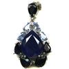 PNG Pendente In Argento Sterling 925 Con Zaffiro Blu E Tanzanite Placcato Oro Bianco