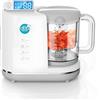 dBb Remond Robot da cucina per bambini, multifunzione, 6 in 1, cottura a vapore, misto, ascia, sterilizza, riscaldamento, scongelamento, autopulente, bianco e grigio