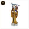 Santa Muerte Oro 20 cm Statua in Resina Dipinta a Mano Decorativa