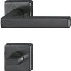 Power&Handel 11711395 HOPPE Dallas-Maniglia per WC, Rettangolare, in Ottone, F96-1-R Nero Satinato - Resista