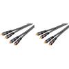 goobay 50032 Cavo di Collegamento Stereo 2 RCA A Doppia Schermatura Nero 1.5m