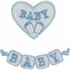 Craft Factory Bambino Blocchi Blu Ragazzo Motivo Termoadesivo O Cucire Toppa Appliqué Ricamo