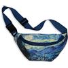 LOQI Vincent Van Gogh The Starry Night Recycled Bumbag, blue, L, ID pocket