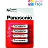 Panasonic 4x PANASONIC Batterie AA Zinco Carbonio 1.5V LR6 MN1500 Mignon Blister
