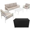 MONSTERSHOP Set Mobili da Giardino 4pz Alluminio Bianco con Cassapanca Rattan Nera 582L