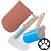 Fackelmann Set Rimozione Peli Animali 3 Pezzi, Kit con 2 Rulli Levapeli Lavabili e Riutilizzabili Grande e Piccolo in TPR e 1 Guanto Togli Pelo Ambidestro per Divani, Tappeti, Vestiti e Auto