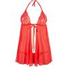 COTTELLI Sexy Babydoll Rosso con Slip Completo Intimo