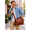 Parry Leather World Plw Borsa Messenger In Vera Pelle Vintage 11x15x4" Laptop