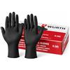 Wuerth WURTH Guanti in Nitrito monouso, igienizzati senza polvere, per uso professionale, ultra resistenti, colore nero, taglia L, 100 pezzi