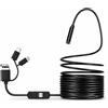 Telecamera Endoscopica USB con Sonda Flessibile LED per Auto Tubi Smartphone PC