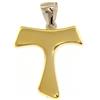 CIONDOLO CROCE IN ORO GIALLO E BIANCO 18K, TAU, FRANCESCANA, LUNGHEZZA 22 MM