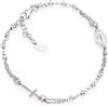 AMEN Bracciale Rosario Argento 925 Donna Amen Croce Medaglia Miracolosa BROB3