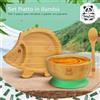 Bambù Set Pappa Bimbo in Bambù Piatto Ventosa Ciotola Cucchiaio Senza BPA TÜV