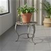 Tavolino Portafiori in Metallo Design Nordico Portavasi Rotondo in Ferro