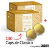 Gusta 130 Capsule Gusta Compatibili con Sistema Bialetti, Alluminio, 100% Riciclabili