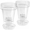 Teraplast Vaso trasparente "Porto" con supporto per orchidee, diametro 14 cm, set con piat