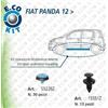 E.co Per Fiat Panda (319) 2012-2026 Kit 43 Pezzi Clip Plastica Modanatura Sottoporta