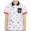 HORN GARMENT Women's Short Sleeve Golf Shirt HCW 2A AP03 WHITE 31445866 [U]