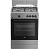 Beko Forno a Gas,coperchio in metallo, ventilazione tangenziale, Classe A, Inox