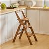 Scaletta in Legno con Maniglia Multiuso Scala Portatile per Casa