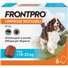FRONTPRO 6 Compresse Masticabili Antiparassitario per Cani di Peso > 10-25 kg