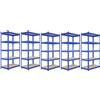 MONSTERSHOP Set da 5 Scaffali Metallici 90x50x180 cm Portata 200 kg per Ripiano