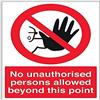 Vsafety 52020BC-R, cartello divieto di accesso con scritta in inglese "No Unauthorised Persons Allowed Beyond This Point", in plastica rigida, 300 x 400 mm, nero/rosso (lingua italiana non garantita)