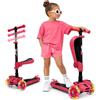 Hurtle Monopattino a 3 Ruote, Monopattino Bambino e Bambina da 2 Anni, Monopattino a Spinta, Monopattino in Altezza a Tre con Sedile a Ribaltamento, Scooter per Bambini con Ruote a LED Multicolore