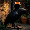 Portacandele Corvo Nero Resina per decorazione Halloween 11,8 x 6,8 x 15,5 cm