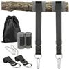Relaxdays Ganci Supporto Amaca, Kit Cinghie di Fissaggio Altalena, Protezioni Albero e Moschettoni, 900kg, Nero Grigio