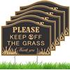 Leinuosen 5 cartelli Keep off the Grass con paletti, 35,5 x 25,4 cm, si prega di stare lontano, per prato da cortile, su entrambi i lati, non camminare, mantenere i cani, facili da installare per uso
