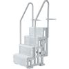VEVOR Scaletta per Piscina a 4 Gradini con Corrimano Doppio, Gradini Antiscivolo Resistenti, Scaletta Sicurezza per Piscina, Carico Massimo 181,4 kg Piscine Interrate Fuori Terra 122-137 cm Grigio