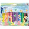 STAEDTLER Noris 221 wax twister pastelli a cera, gira e colora, set da 24 | In colori assortiti, mina resistente e intensa da circa 6 mm, in una pratica scatola di cartone - 221 NWP24