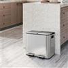 IDEALHOUSE Pattumiera da cucina a 2 scomparti (2 x 15 l) in acciaio inox, 2 | Due secchi interni rimovibili da 15 l per la raccolta differenziata, filtro antiodore, superficie resistente alle impronte